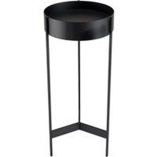 Sellette ronde / porte plante MM Noir piètement métal DALY