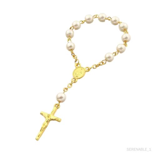 Serenable Bracelet Perlé Pendentif Cadeau Suspendu Croix Communion Bracelet Aureate Auréat