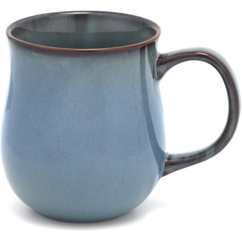 SECELES Tasse à café en céramique 500ml, grande tasse à thé avec glaçure  texturée pour Bureau et la maison, micro - ondes et lave - vaisselle  sécurité (bleu brouillard)