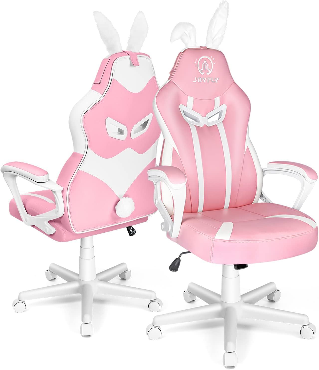 Chaise de jeu de lapin rose AutoFull C2 Chaise de jeu de kawaii mignonne  pour fille Chaise de jeu d'ordinateur ergonomique avec support lombaire PU