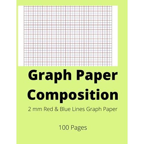 Graph Paper Composition Journal: 2mm Quadrant: Red And Blue Lines