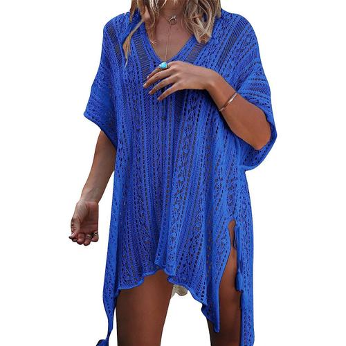 Cache-Maillots et Sarongs, Femme Maillot de Bain Dos Ouvert Robe de Maillot  de Bain Bikini Dentelle au Crochet