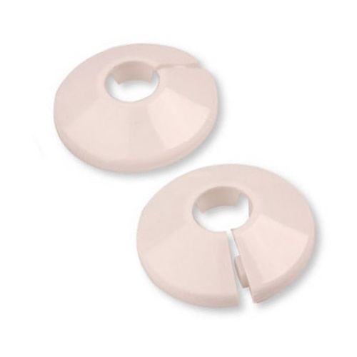 2x Blanc Plastique PVC Radiateur Couverture Collier 22mm Trou Conduite Eau
