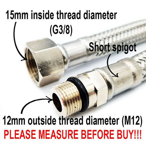 50cm Tuyau Flexible d'Alimentation Pour Robinet 3/8 x M12x1