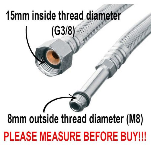 30cm Tuyau Flexible d'Alimentation Pour Robinet 3/8 x M8x1