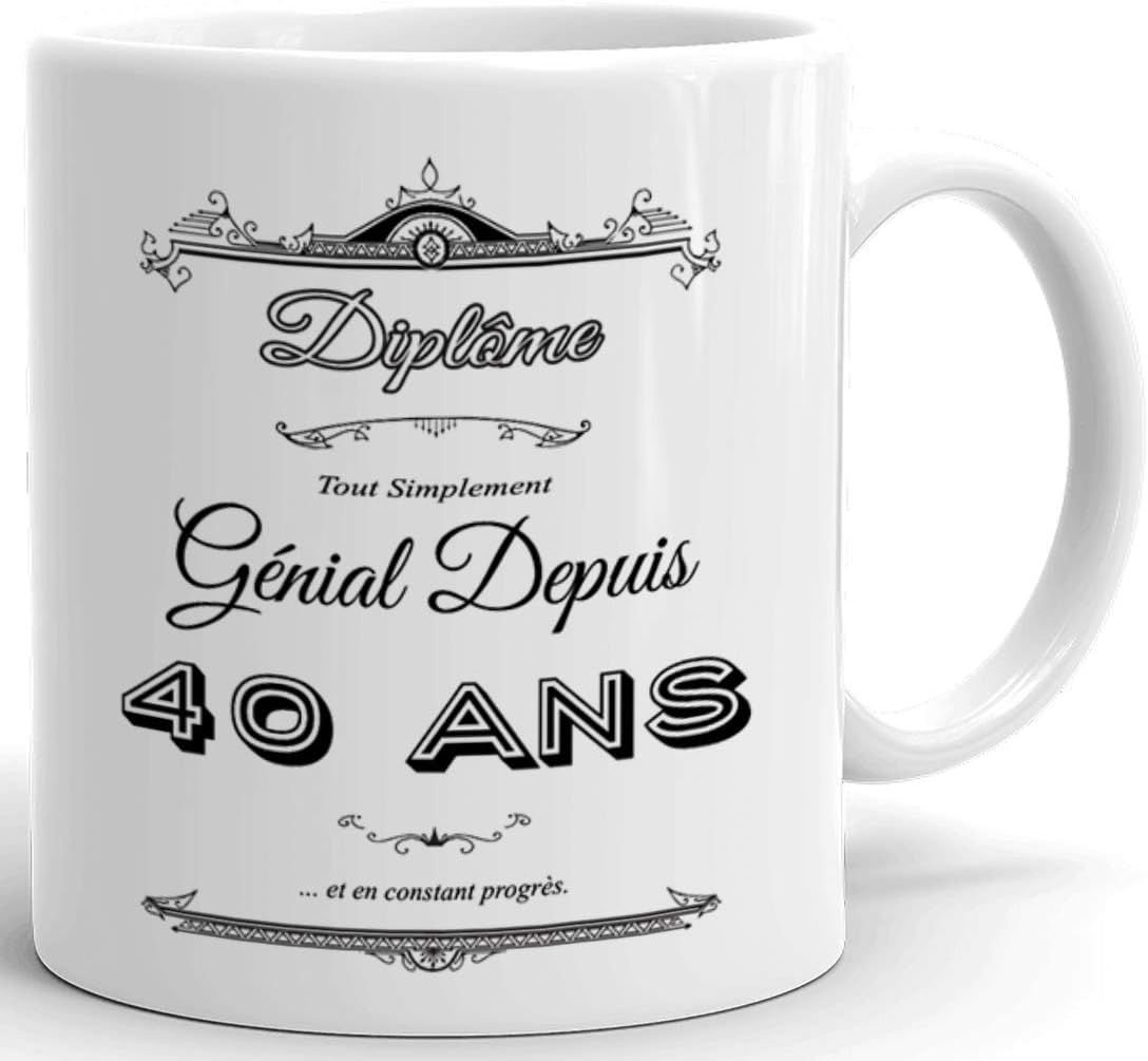 L'Esprit Des Anges Cadeau Anniversaire Homme 40 ans - Tasse Mug - Ça me  fait 40 ans - Original Personnalisé Humour