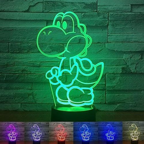 Mario Veilleuse 3d Lampe De Chevet, Personnage De Jeu De Dessin Animé Super Acrylique Nouveauté Noël Super Mario Cadeau Décoration De Chambre D'enfant Cadeau De Vacances