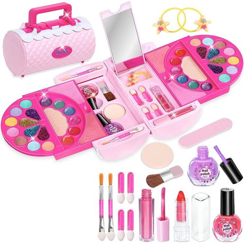 Maquillage Enfant Fille Ensemble De Maquillage Pour Enfants Filles - Trousse De Maquillage Filles Ensemble Cosmétique Lavable Avec Trousse De Maquillage Enfants,3 4 5 6 7 8 9 10-12 Ans