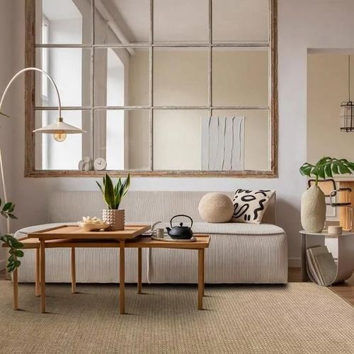 Juta Aspect Motif - Tapis Aspect Jute À Motif Naturel 160x225
