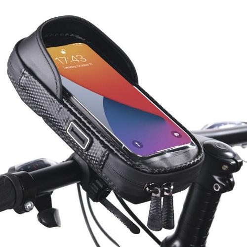 Support Téléphone Vélo Etanche Réfléchissant, Sacoche Guidon Cadre Vélo Vtt, Porte Téléphone Vélo Rotation 360°, Sac Vélo Avec Espace Rangement Ecran Tactile Pour Smartphone Sous 6,8 Pouces