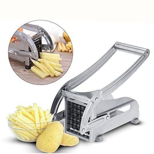 Coupe Frite, Coupe Frite Professionnel , Technologie Antidérapante, Coupe-Légumes, Accessoires Pour Friteuse, Coupe Frites Manuel (Inox).
