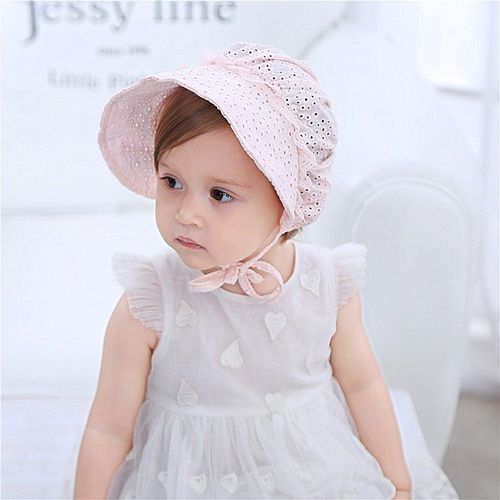 Rose-Chapeau De Soleil Pour Bébé Fille, À Large Bord Respirant, Style Princesse Avec Fleurs À ¿Illets