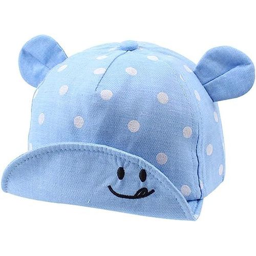 Bleu-Polka Coton Bébé Casquette 12 À 24 Mois Pour Fille Garçon Enfant Chapeau De Soleil Casquette De Réglable Printemps Été Automne