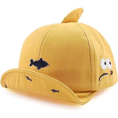 Jaune-3 À 12 Mois Coton Fille Garçon Bébé Casquette Réglable Chapeau De Soleil Pour Bébé Printemps Été Bonnet