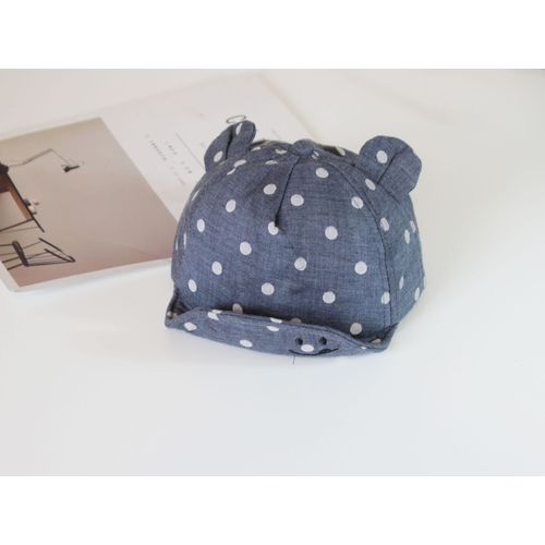 Marin-Polka Coton Bébé Casquette 12 À 24 Mois Pour Fille Garçon Enfant Chapeau De Soleil Casquette De Réglable Printemps Été Automne