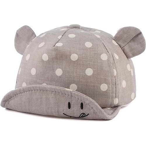 Gris-Polka Coton Bébé Casquette 12 À 24 Mois Pour Fille Garçon Enfant Chapeau De Soleil Casquette De Réglable Printemps Été Automne