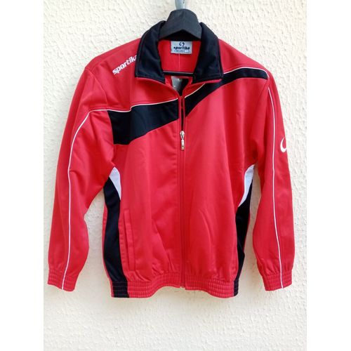 Veste De Jogging Sportika Pour Enfants Taille 14 Ans (164) Rouge Noir Et Blanc