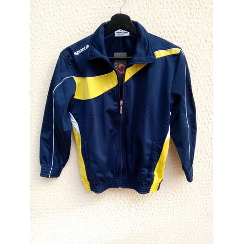 Veste De Jogging Sportika Pour Enfants Taille 10 Ans (140) Bleu Marine Et Jaune