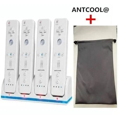 Antcool(R) Nouveau Chargeur Station Daccueil + 4 X 2800mah Batterie Pour Télécommande Nintendo Wii Blanc