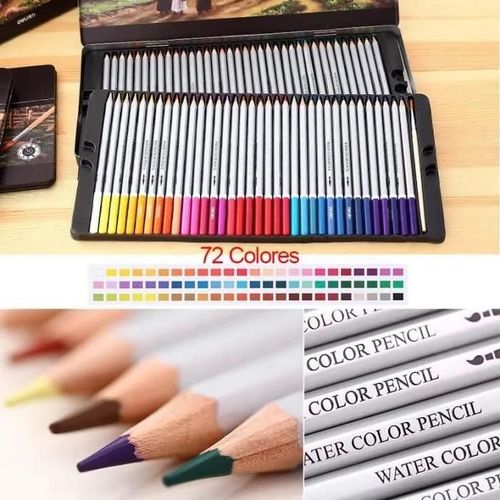 Lot De 72 Crayons De Couleur Crayon Aquarelle Avec Boîte Détain