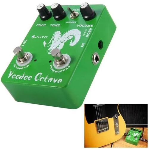 Joyo Jf-12 Pédale Deffet Guitare Acoustique Son Amp True Bypass Sound Simulateur Damplificateur Voodoo Octave Fuzz Vert