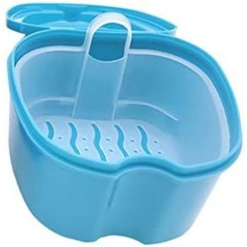 Boîte À Dentier Avec Panier Boîte De Rangement Appareil Dentaire Bleu Pour Protège Dents Bleu Clair Multicolore