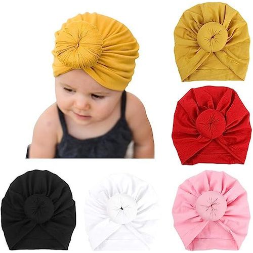 5 Pièces Bébé Turban Bonnets De Naissance Chapeaux N¿Uds Papillons Mignon Elastique Enfant Casquettes Bonnets Pour Bébé Fille Garçon