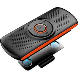 Haut-parleur de voiture Bluetooth, haut-parleur mains libres sans fil, basses stéréo améliorées/microphone intégré/lecteur de carte TF/haut-parleur portable à commande vocale Google Assistant