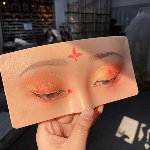 Planche De Maquillage En Silicone Pour Débutant, Pratique, Beauté Des Yeux, Coussin De Peau, Ombre À Paupières, Formation, Peau Bionique 