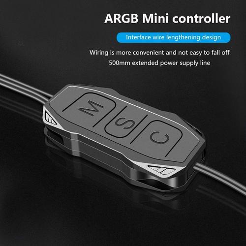 Mini contrôleur RGB ARGB, câble long, large compatibilité, 3 broches vers SATA, boîtier d'alimentation pour bande LED
