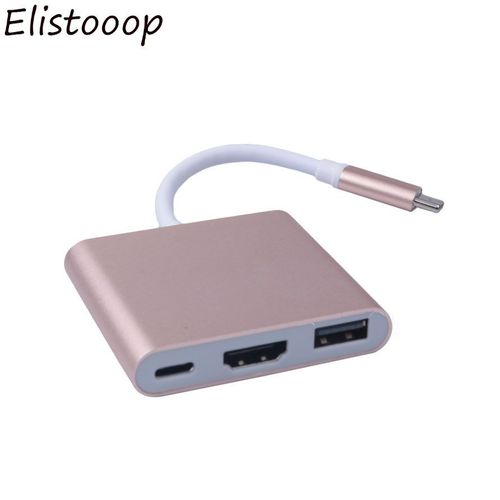 Hub 3 en 1 USB 3.1 vers USB-C, adaptateur USB 1080p 2K, Compatible HDMI, pour Macbook, nouveau