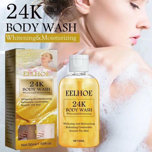 Gel Douche Naturel Exfoliant Pour Le Corps, Soin De Beauté, Exfoliant Pour La Peau En Profondeur, Blanchiment Des Taches, Élimine Les Taches Foncées, Nettoie La Peau, 24k, 50ml, O2c5 