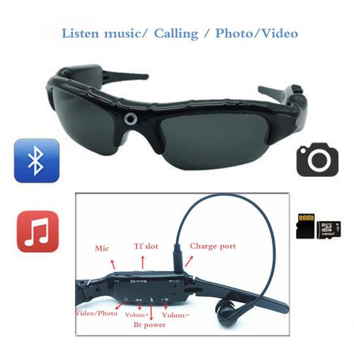 Caméra numérique Full HD 1080P pour lunettes de soleil, enregistreur vidéo DVR pour sport avec Bluetooth