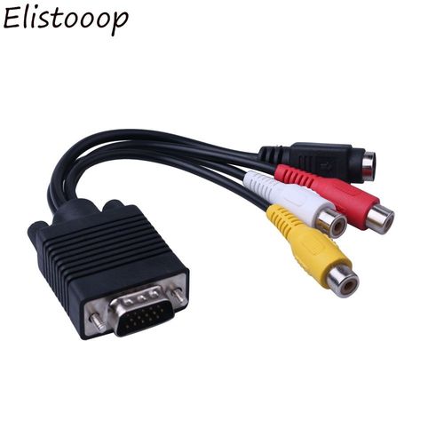 Adaptateur de sortie AV TV Composite VGA mâle vers s-vidéo 3, Jack RCA femelle, convertisseur de câble vidéo pour ordinateur portable, HDTV
