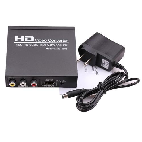 HDMI vers CVBS AV/HDMI AUTO SCALER prend en charge le Format NTSC PAL deux TV, convertisseur vidéo HD pour TV, VHS, magnétoscope, enregistreurs DVD