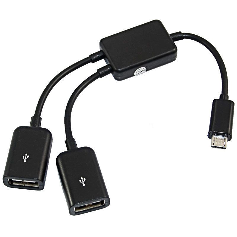 Adaptateur Micro USB / Type C  2 OTG, cble HUB  double Po...