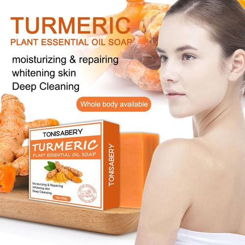 Crème Au Turmeric, Savon Blanchissant, Naturel, Radiant, Pour La Peau, Lissage Du Visage, Réduction Des Cicatrices D'acné, Taches Foncées Et Rides, Fait À La Main 