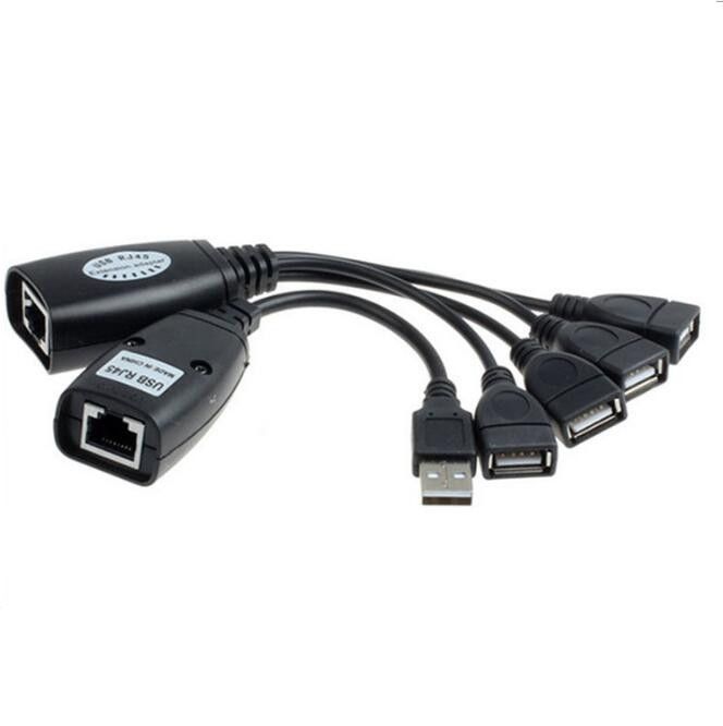 Adaptateur d'extension USB 50m simple Ethernet CAT5E 6, cbl...