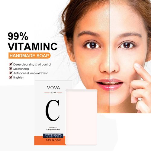 Savon Nettoyant Éclaircissant À La Vitamine C, Raffermissant Les Marques De Lifting Des Cellules, Élimine Le Rétrécissement De La Montre, Les Pores Et La Peau Foncée Et Morte, An E4o1 