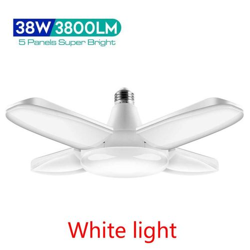 Ampoule Led E26 38w De Ventilateur De Plafond, Lumière Led 85-265v De Lame De Ventilateur Pliable, Angle Réglable Pour Éclairage De Garage À Domicile