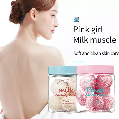 Boule De Gommage Pour Tout Le Corps, Pêche/Lait, Blanchissante, Disponible, Peau, Sucre, Poulet, Exfoliant, Pour Les Cheveux, Follicules, E1z3 