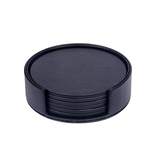 Set De Table À Manger En Cuir Pu, 6 Pièces, Napperons Créatifs, Marbré, Dessous De Verre, Tasse À Café, Décoration Chic, Noir Et Blanc