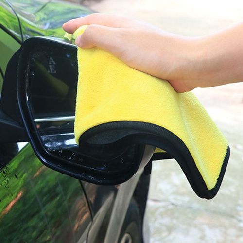 Chiffon De Nettoyage De Voiture En Fiber De Polyester, 2 Pièces, Peluche Épaisse Et Solide, Pour Le Lavage Et Le Séchage De La Voiture, En Microfibre