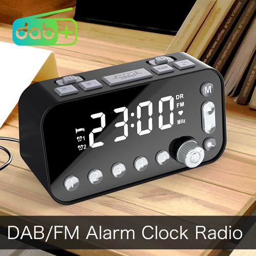 Radio numérique A1 avec alarme et minuterie de sommeil Programmable, Radio FM avec antenne, Port de chargement USB double