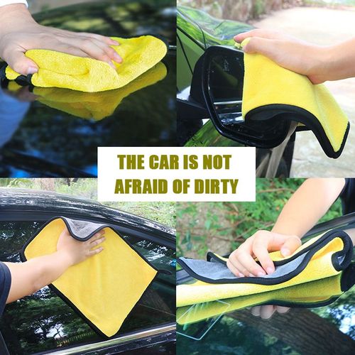 Chiffon De Nettoyage De Voiture En Microfibre, 1 Pièce, Soins De Voiture, Polissage, Lavage, Séchage, Peluche Forte Et Épaisse, Fiber De Polyester