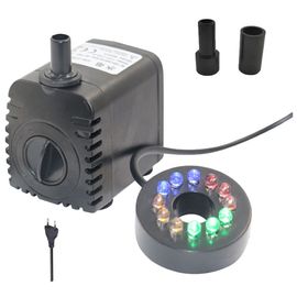 Pompe À Eau Submersible 8w 600l/H Aquarium Aquarium Fontaine Étang Jardin Pompe De Nettoyage De Paysage Avec 12 Lumières Led