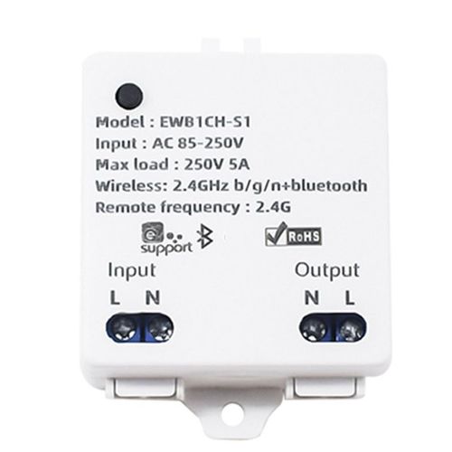 Module de commutateur d'éclairage intelligent, 1 ch AC 85-250V 2.4G, télécommande 1 canal, relais Inching pour Alexa Google Home
