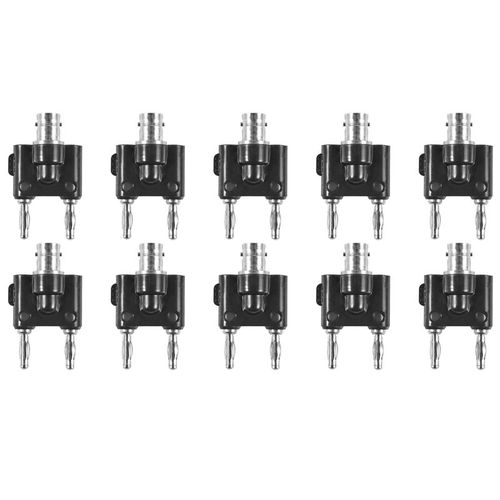 Connecteur de câble de haut-parleur Audio 10X, BNC femelle à 4Mm double fiche banane noir
