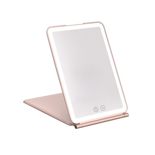 Miroir de maquillage à écran tactile LED, miroir pliant, décoratif pour la maison, 3 couleurs, Modes de lumière, outils de cosmétique rechargeables par USB