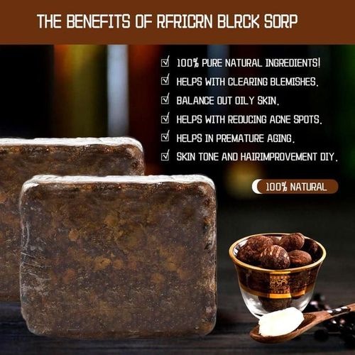 Savon Noir Naturel Africain 110g, Mousse Riche Organique, Vitamines A Et E, Traitement Magique, Acné, Anti-Taches, Démaquillant 